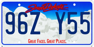 SD license plate 96ZY55