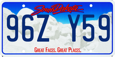 SD license plate 96ZY59