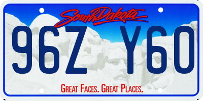 SD license plate 96ZY60