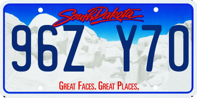 SD license plate 96ZY70