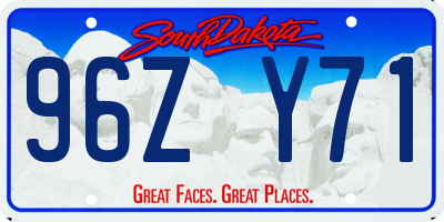 SD license plate 96ZY71