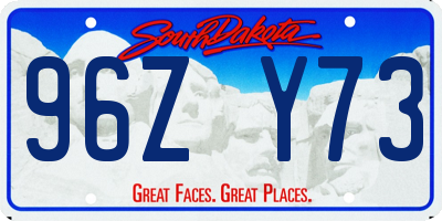 SD license plate 96ZY73