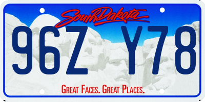 SD license plate 96ZY78