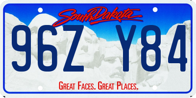 SD license plate 96ZY84