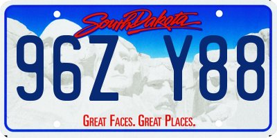 SD license plate 96ZY88