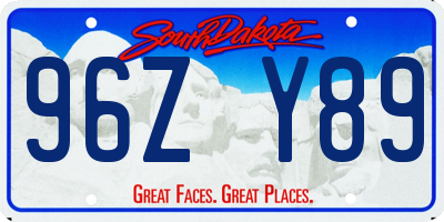 SD license plate 96ZY89