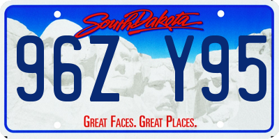 SD license plate 96ZY95