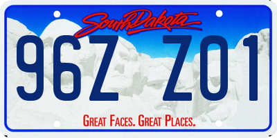 SD license plate 96ZZ01