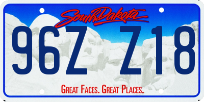 SD license plate 96ZZ18