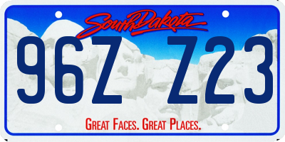SD license plate 96ZZ23