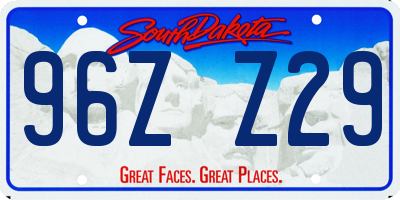 SD license plate 96ZZ29