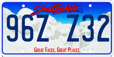 SD license plate 96ZZ32