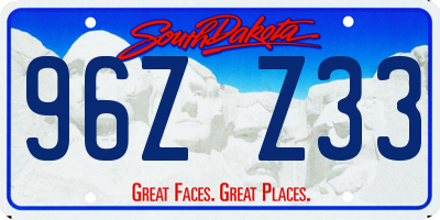SD license plate 96ZZ33
