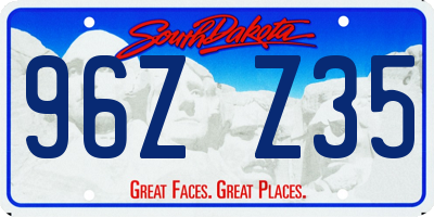SD license plate 96ZZ35