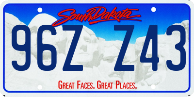 SD license plate 96ZZ43