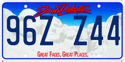 SD license plate 96ZZ44