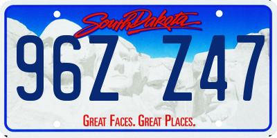 SD license plate 96ZZ47
