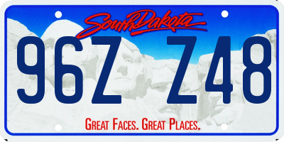 SD license plate 96ZZ48