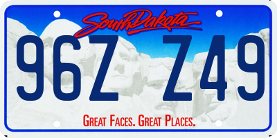 SD license plate 96ZZ49