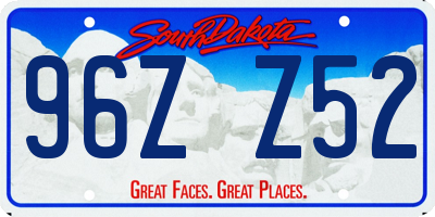 SD license plate 96ZZ52