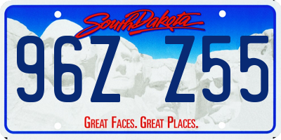SD license plate 96ZZ55