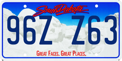 SD license plate 96ZZ63