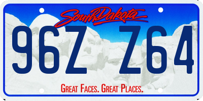 SD license plate 96ZZ64