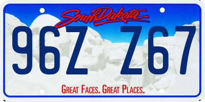 SD license plate 96ZZ67