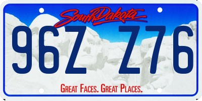 SD license plate 96ZZ76