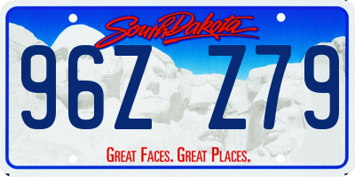 SD license plate 96ZZ79