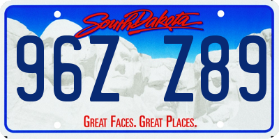 SD license plate 96ZZ89