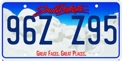 SD license plate 96ZZ95