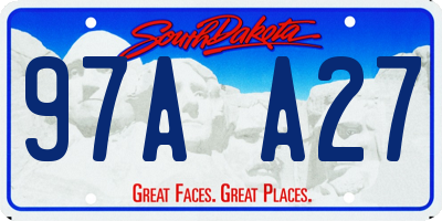 SD license plate 97AA27