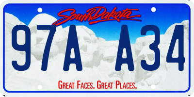 SD license plate 97AA34