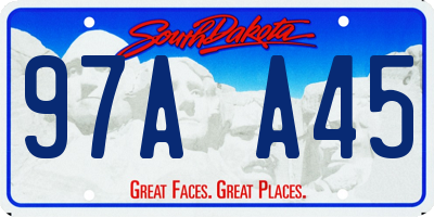 SD license plate 97AA45