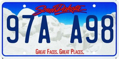 SD license plate 97AA98