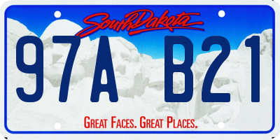 SD license plate 97AB21