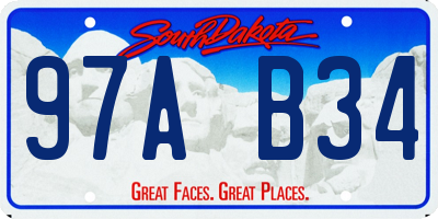 SD license plate 97AB34