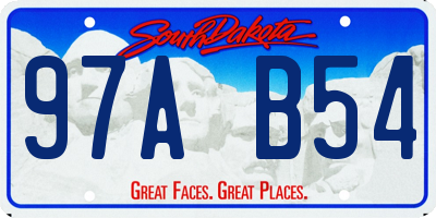 SD license plate 97AB54