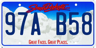 SD license plate 97AB58