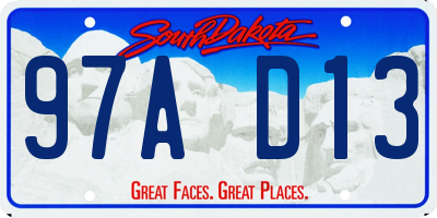 SD license plate 97AD13