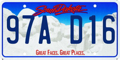 SD license plate 97AD16