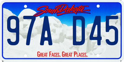SD license plate 97AD45