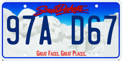 SD license plate 97AD67
