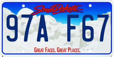 SD license plate 97AF67