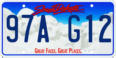 SD license plate 97AG12
