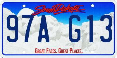 SD license plate 97AG13