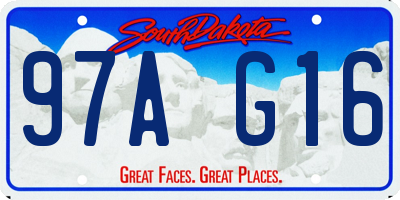 SD license plate 97AG16