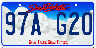 SD license plate 97AG20