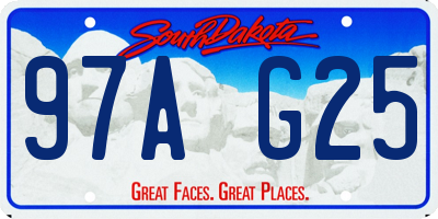 SD license plate 97AG25